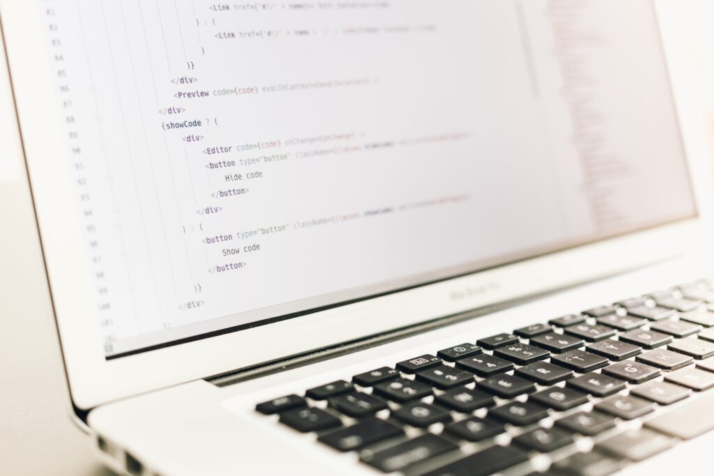 laptop with code
